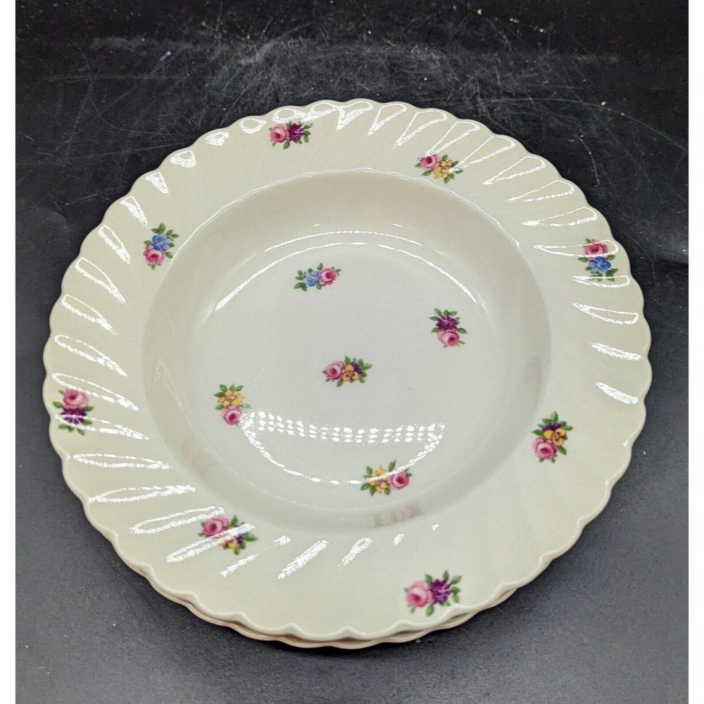 Vintage Set/4 Clarice Cliff Royal Staffordshire Devonshire Rimmed Soup Bowl